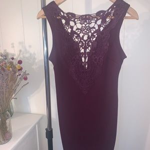 Burgundy bodycon dress